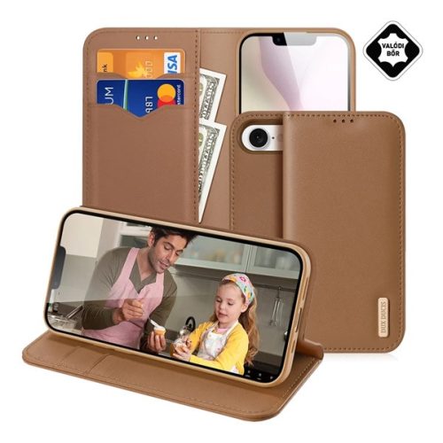 DUX DUCIS HIVO tok álló, valódi bőr (FLIP, oldalra nyíló, asztali tartó, kártyazseb, RFID) BARNA