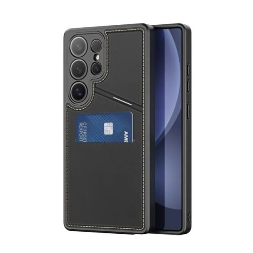 DUX DUCIS RAFI II MAG szilikon telefonvédő (kitámasztó, kártyazseb, RFID, MagSafe) FEKETE