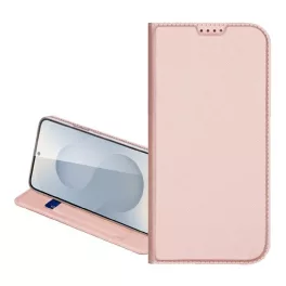   DUX DUCIS SKIN PRO tok álló, bőr hatású (FLIP, oldalra nyíló, kártyazseb, asztali tartó) RÓZSASZÍN