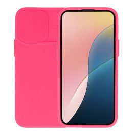   Szilikon telefonvédő (matt, mikrofiber plüss belső, kameravédő) MAGENTA
