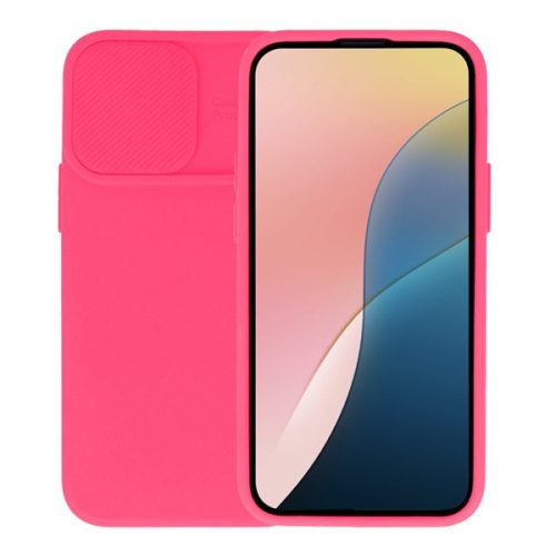 Szilikon telefonvédő (matt, mikrofiber plüss belső, kameravédő) MAGENTA