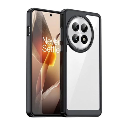 Szilikon telefonvédő (ütésállóság, átlátszó hátlap) FEKETE