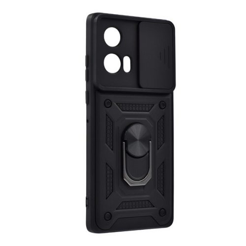 Defender szilikon telefonvédő (ütésállóság, tartógyűrű, kameravédő) FEKETE