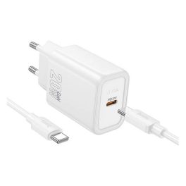HOCO N60 hálózati töltő Type-C aljzat (20W, PD gyorstöltő 3.0 + Type-C kábel) FEHÉR   HOCO N60 hálózati töltő Type-C aljzat (20W, PD gyorstöltő 3.0 + Type-C kábel) FEHÉR