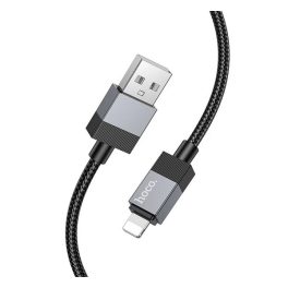   HOCO X110 adatkábel (USB - lightning, 2.4A, gyorstöltő, cipőfűző, 100cm) FEKETE