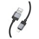 HOCO X110 adatkábel (USB - lightning, 2.4A, gyorstöltő, 100cm, cipőfűző) FEKETE