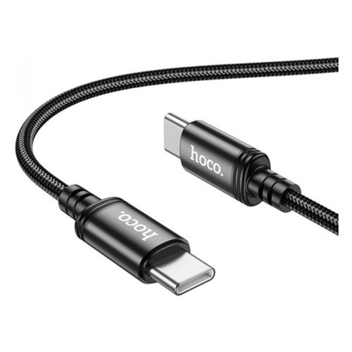 HOCO X89 adatkábel (Type-C - Type-C, 60W, gyorstöltő, cipőfűző, 100cm) FEKETE