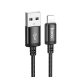 HOCO X89 adatkábel (USB - lightning, 2.4A, gyorstöltő, 200cm, cipőfűző) FEKETE