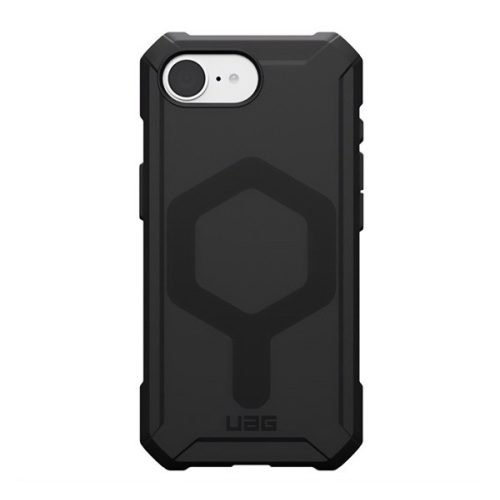 UAG ESSENTIAL szilikon telefonvédő (erős ütésállóság, légpárnás sarok, MagSafe) FEKETE