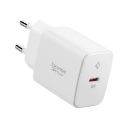   SPIGEN ESSENTIAL hálózati töltő Type-C aljzat (20W, GaN, PD gyorstöltő 3.0) FEHÉR