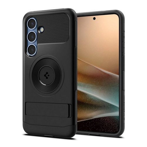 SPIGEN SLIM ARMOR MAG szilikon telefonvédő (műanyag hátlap, ütésállóság, légpárnás sarok, MagSafe) FEKETE