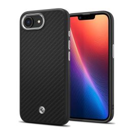   SPIGEN ENZO ARAMID műanyag telefonvédő (Magsafe, karbon minta) FEKETE