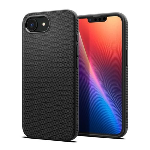 SPIGEN LIQUID AIR szilikon telefonvédő (ütésállóság, légpárnás sarok, rombusz) FEKETE