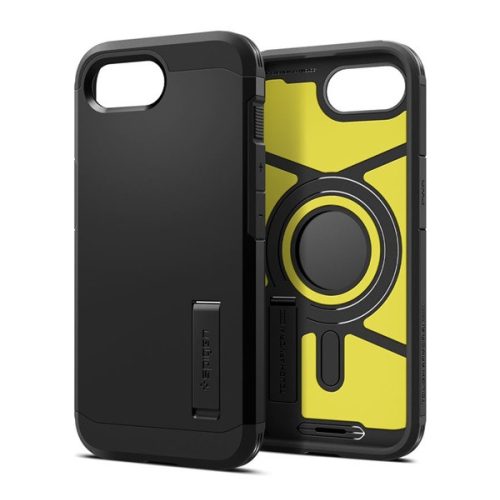 SPIGEN TOUGH ARMOR MAG műanyag telefonvédő (ütésállóság, kitámasztó, MagSafe) FEKETE