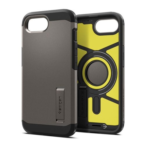 SPIGEN TOUGH ARMOR MAG műanyag telefonvédő (ütésállóság, kitámasztó, MagSafe) SÖTÉTSZÜRKE