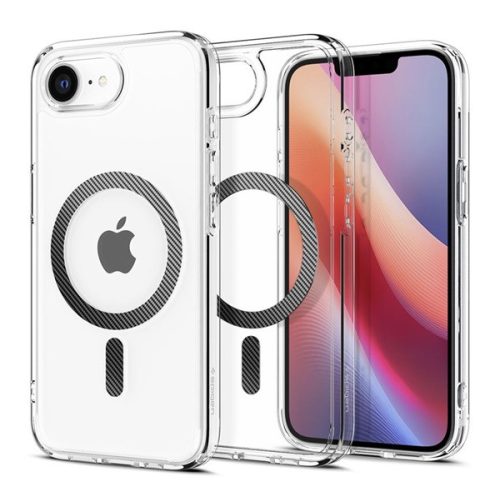 SPIGEN ULTRA HYBRID MAG műanyag telefonvédő (ütésállóság, légpárnás keret, karbon minta, MagSafe) ÁTLÁTSZÓ