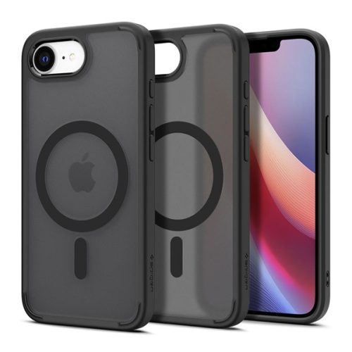 SPIGEN ULTRA HYBRID MAG műanyag telefonvédő (ütésállóság, légpárnás keret, MagSafe) FEKETE