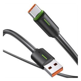   USAMS YU adatkábel (USB - Type-C, 18W, gyorstöltő, 100cm) FEKETE