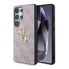   GUESS 4G BIG LOGO szilikon telefonvédő (ütésállóság, bőr hatású hátlap) RÓZSASZÍN