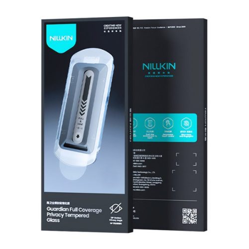 NILLKIN GUARDIAN képernyővédő üveg (2.5D, full glue, betekintés ellen, 0.33mm, 9H + segédkeret) FEKETE