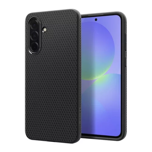 SPIGEN LIQUID AIR szilikon telefonvédő (ütésállóság, légpárnás sarok, rombusz) FEKETE