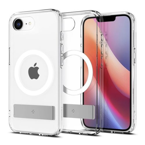 SPIGEN ULTRA HYBRID S műanyag telefonvédő (ütésállóság, légpárnás keret, kitámasztó, MagSafe) ÁTLÁTSZÓ