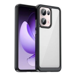 Szilikon telefonvédő (ütésállóság, átlátszó hátlap) FEKETE   Szilikon telefonvédő (ütésállóság, átlátszó hátlap) FEKETE