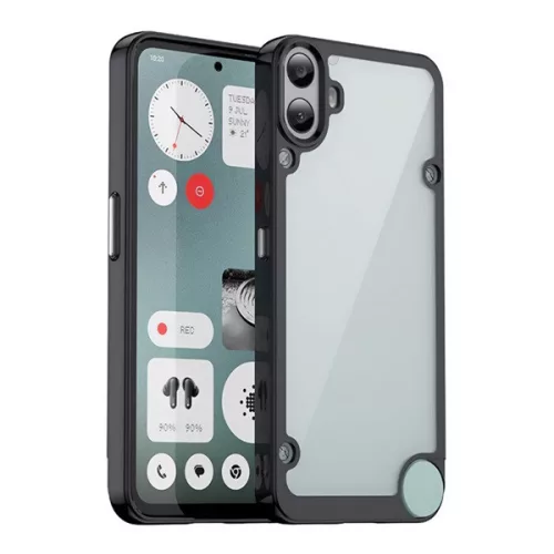 Szilikon telefonvédő (ütésállóság, átlátszó hátlap) FEKETE