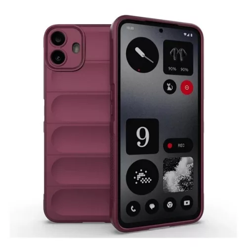 Szilikon telefonvédő (ütésállóság, kameravédő, 3D) BORDÓ