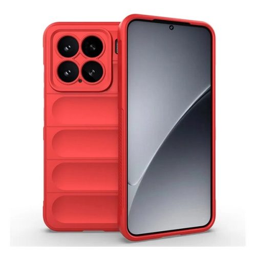 Szilikon telefonvédő (ütésállóság, kameravédő, 3D) PIROS