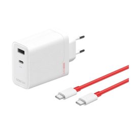   ONEPLUS SUPERVOOC hálózati töltő USB+Type-C aljzat (120W, PD gyorstöltő + Type-C kábel) FEHÉR