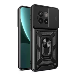   Defender szilikon telefonvédő (ütésállóság, tartógyűrű, kameravédő) FEKETE
