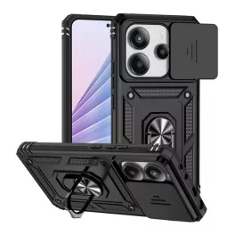   Defender szilikon telefonvédő (ütésállóság, tartógyűrű, kameravédő) FEKETE