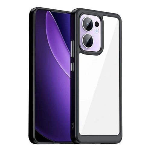 Szilikon telefonvédő (ütésállóság, átlátszó hátlap) FEKETE