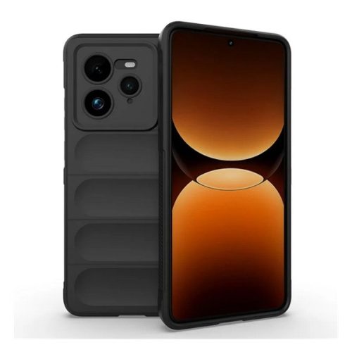 Szilikon telefonvédő (ütésállóság, kameravédő, 3D) FEKETE