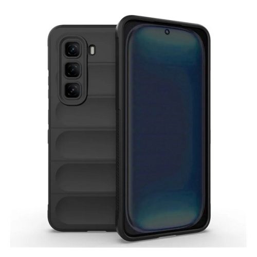 Szilikon telefonvédő (ütésállóság, kameravédő, 3D) FEKETE