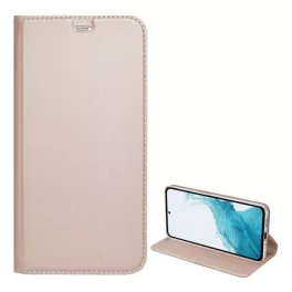   Tok álló, bőr hatású (FLIP, oldalra nyíló, asztali tartó) ROZÉARANY 2