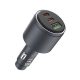 DEVIA EXTREME METAL autós töltő USB+2 Type-C aljzat (65W, PD gyorstöltő 3.0) FEKETE