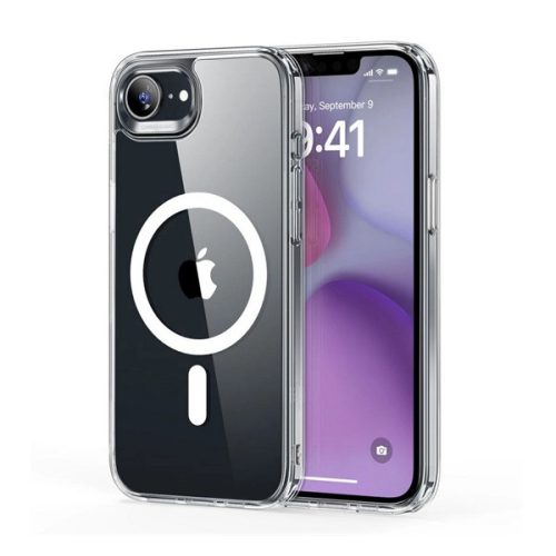 ESR CLASSIC HYBRID szilikon telefonvédő (ütésállóság, légpárnás sarok, MagSafe) ÁTLÁTSZÓ