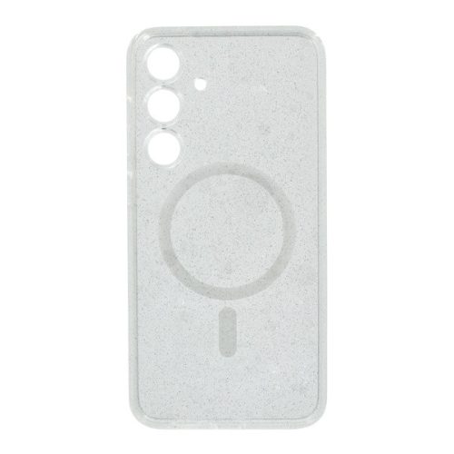 Szilikon telefonvédő (ütésállóság, légpárnás sarok, MagSafe, csillámporos) ÁTLÁTSZÓ