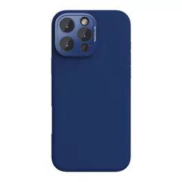   NILLKIN LENSWING MAGNETIC műanyag telefonvédő (matt, mikrofiber plüss belső, kameravédő, MagSafe) SÖTÉTKÉK