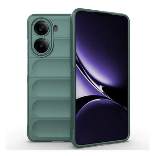 Szilikon telefonvédő (ütésállóság, kameravédő, 3D) SÖTÉTZÖLD