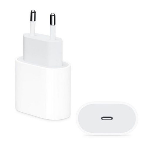 APPLE hálózati töltő Type-C aljzat (20W, PD gyorstöltő, MUVV3ZM/A és MHJE3ZM/A utód) FEHÉR