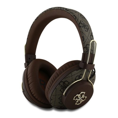 GUESS PU 4G METAL LOGO bluetooth fejhallgató SZTEREO (v5.3, mikrofon, zajszűrő) SÖTÉTBARNA