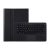 Tok álló, bőr hatású (FLIP, bluetooth billentyűzet, asztali tartó, QWERTY, angol nyelvű) FEKETE