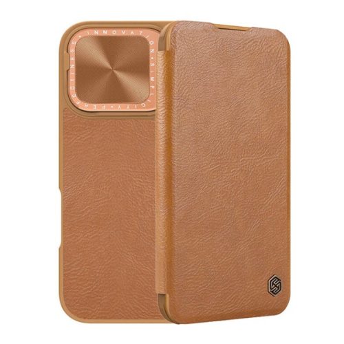 NILLKIN QIN PROP tok álló, bőr hatású (FLIP, oldalra nyíló, kártyazseb, kameravédő, kitámasztó) BARNA