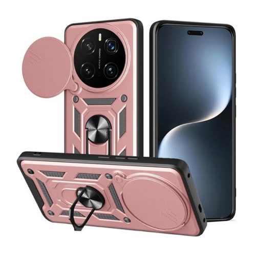 Defender szilikon telefonvédő (ütésállóság, tartógyűrű, kameravédő) ROZÉARANY
