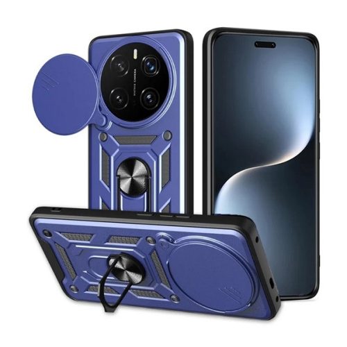 Defender szilikon telefonvédő (ütésállóság, tartógyűrű, kameravédő) SÖTÉTKÉK