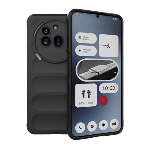 Szilikon telefonvédő (ütésállóság, kameravédő, 3D) FEKETE