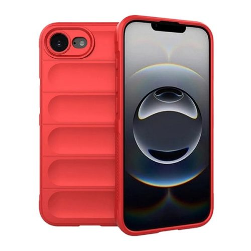 Szilikon telefonvédő (ütésállóság, kameravédő, 3D) PIROS